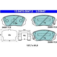 ATE Brake pad set 13.0470-5647.2 - Brake Pads