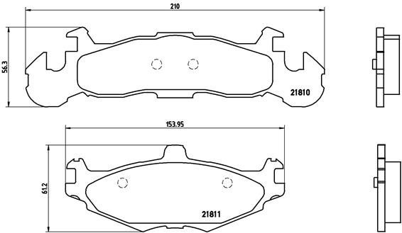 BREMBO Brake pad set P 11 001 - Brake Pads