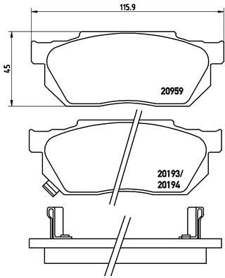 BREMBO Brake pad set P 28 008 - Brake Pads