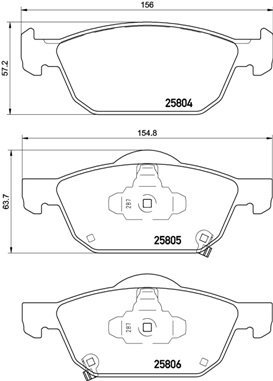 BREMBO Brake pad set P 28 076 - Brake Pads