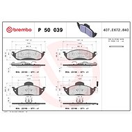 BREMBO Brake pad set P 50 039 - Brake Pads