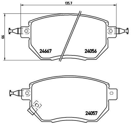 BREMBO Brake pad set P 56 051 - Brake Pads