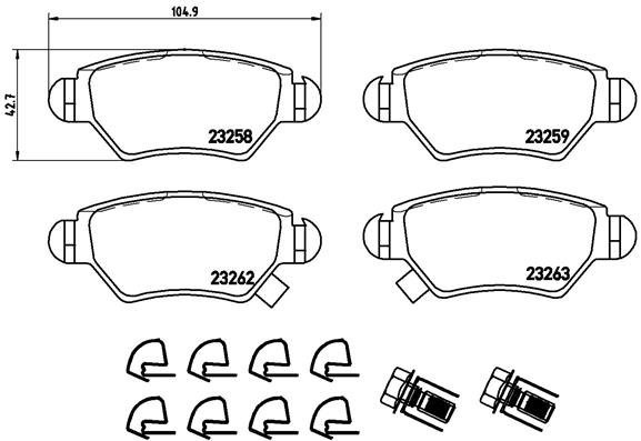 BREMBO Brake pad set P 59 031 - Brake Pads