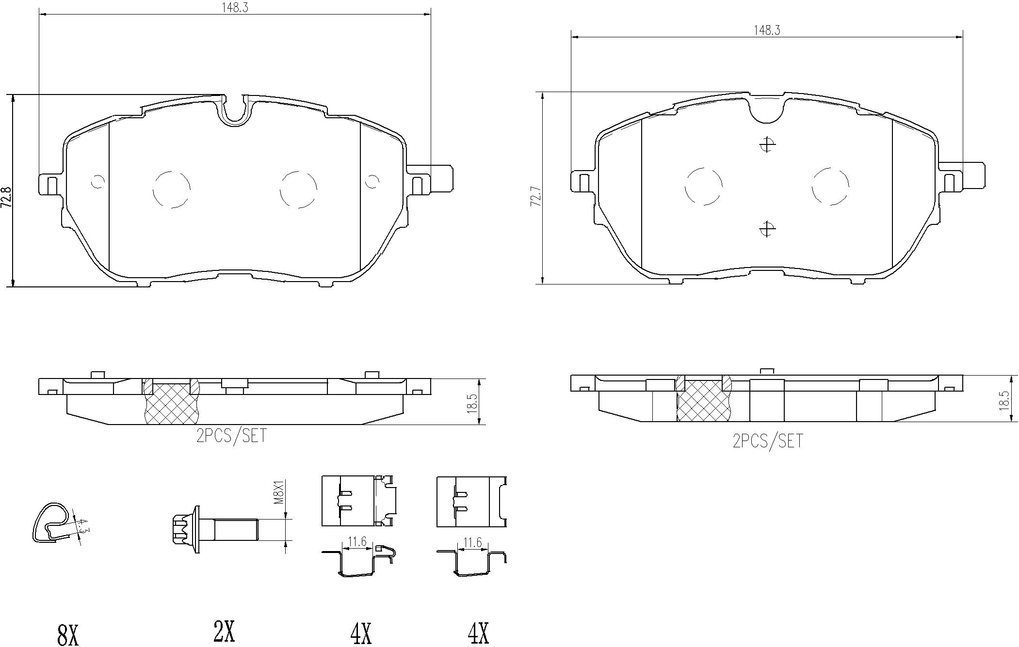BREMBO Brake pad set P 61 128 - Brake Pads