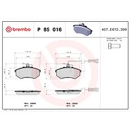 BREMBO Brake pad set P 85 016 - Brake Pads