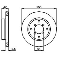 BOSCH brake disc 0 986 478 540, set of 2, set of 2 - Brake Disc