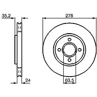 BOSCH brake disc 0 986 478 670, set of 2, set of 2 - Brake Disc