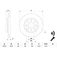 BOSCH brake disc 0 986 479 121, set of 2, set of 2 - Brake Disc