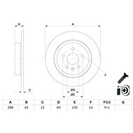 BOSCH brake disc 0 986 479 D90, set of 2, set of 2 - Brake Disc
