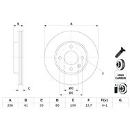BOSCH brake disc 0 986 479 D91, set of 2, set of 2 - Brake Disc