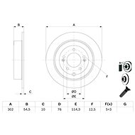 BOSCH brake disc 0 986 479 E43, set of 2, set of 2 - Brake Disc
