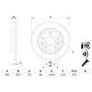 BOSCH brake disc 0 986 479 E55, set of 2, set of 2 - Brake Disc