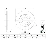 BOSCH brake disc 0 986 479 E93, set of 2, set of 2 - Brake Disc