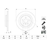BOSCH brake disc 0 986 479 E97, set of 2, set of 2 - Brake Disc