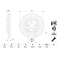 BOSCH brake disc 0 986 479 F12, set of 2, set of 2 - Brake Disc