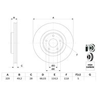 BOSCH brake disc 0 986 479 F33, set of 2, set of 2 - Brake Disc
