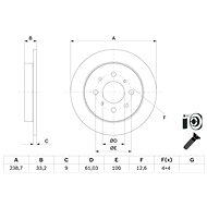 BOSCH brake disc 0 986 479 F34, set of 2, set of 2 - Brake Disc