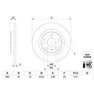 BOSCH brake disc 0 986 479 F41, set of 2, set of 2 - Brake Disc