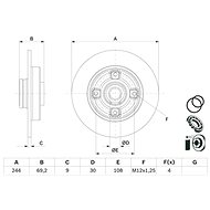 BOSCH brake disc 0 986 479 F74, set of 2, set of 2 - Brake Disc