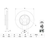 BOSCH brake disc 0 986 479 F81, set of 2, set of 2 - Brake Disc