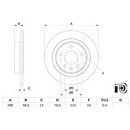 BOSCH brake disc 0 986 479 F83, set of 2, set of 2 - Brake Disc