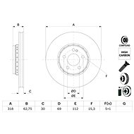 BOSCH brake disc 0 986 479 G34, set of 2, set of 2 - Brake Disc