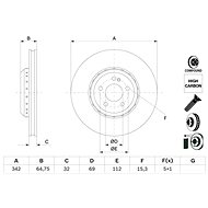 BOSCH brake disc 0 986 479 G35, set of 2, set of 2 - Brake Disc