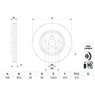 BOSCH brake disc 0 986 479 H04, set of 2, set of 2 - Brake Disc