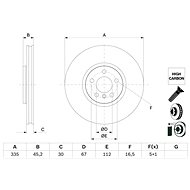 BOSCH brake disc 0 986 479 H10, set of 2, set of 2 - Brake Disc