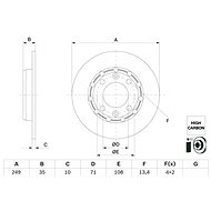 BOSCH brake disc 0 986 479 H15, set of 2, set of 2 - Brake Disc