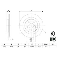 BOSCH brake disc 0 986 479 H19, set of 2, set of 2 - Brake Disc