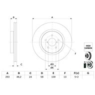 BOSCH brake disc 0 986 479 H28, set of 2, set of 2 - Brake Disc