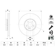 BOSCH brake disc 0 986 479 H41, set of 2, set of 2 - Brake Disc