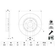 BOSCH brake disc 0 986 479 H49, set of 2, set of 2 - Brake Disc
