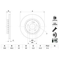 BOSCH brake disc 0 986 479 H50, set of 2, set of 2 - Brake Disc