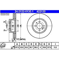 ATE 422130 brake disc 24.0122-0130.1, set of 2, set of 2 - Brake Disc