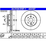 ATE 424187 brake disc 24.0124-0187.1, set of 2, set of 2 - Brake Disc