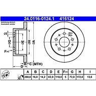 ATE 416124 brake disc 24.0116-0124.1, set of 2, set of 2 - Brake Disc