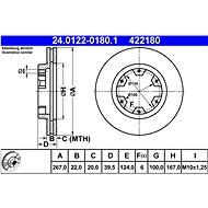 ATE 422180 brake disc 24.0122-0180.1, set of 2, set of 2 - Brake Disc