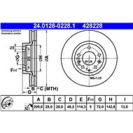 ATE 428228 brake disc 24.0128-0228.1, set of 2, set of 2 - Brake Disc