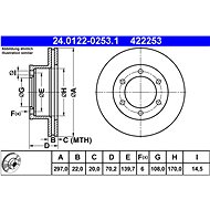 ATE 422253 brake disc 24.0122-0253.1, set of 2, set of 2 - Brake Disc