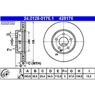 ATE 428176 brake disc 24.0128-0176.1, set of 2, set of 2 - Brake Disc