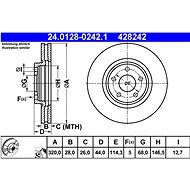 ATE 428242 brake disc 24.0128-0242.1, set of 2, set of 2 - Brake Disc