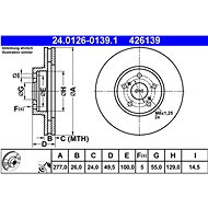 ATE 426139 brake disc 24.0126-0139.1, set of 2, set of 2 - Brake Disc
