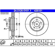 ATE 426151 brake disc 24.0126-0151.1, set of 2, set of 2 - Brake Disc