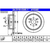 ATE brake disc 24.0110-0300.1, set of 2, set of 2 - Brake Disc