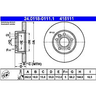ATE 418111 brake disc 24.0118-0111.1, set of 2, set of 2 - Brake Disc