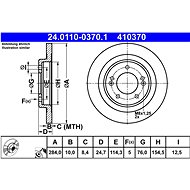 ATE 410370 brake disc 24.0110-0370.1, set of 2, set of 2 - Brake Disc