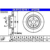 ATE 412219 brake disc 24.0112-0219.1, set of 2, set of 2 - Brake Disc