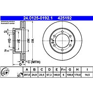 ATE 425192 brake disc 24.0125-0192.1, set of 2, set of 2 - Brake Disc